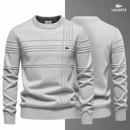LC Textured Crew-Neck Jumper in Light Grey