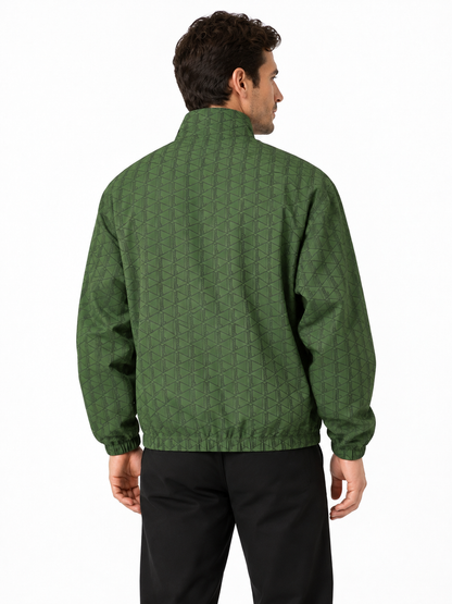 Back view of the LC Monogram Zip-Through Jacket in Green.