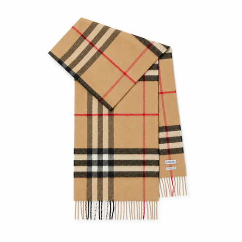 BB Check Cashmere Scarf — Archive beige — hero front