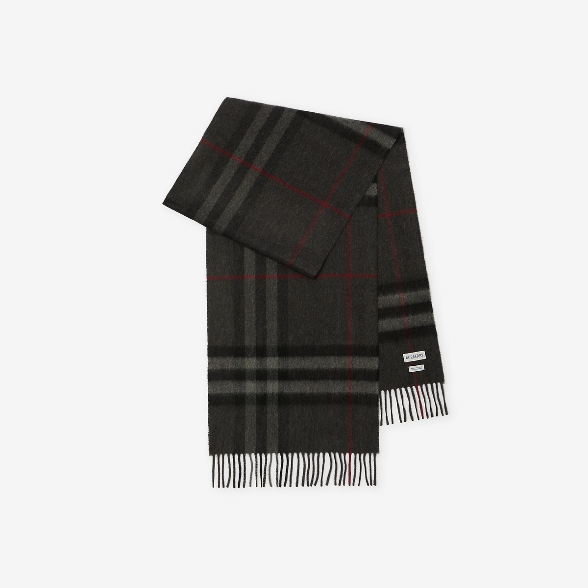 BB Check Cashmere Scarf — Charcoal grey — colour