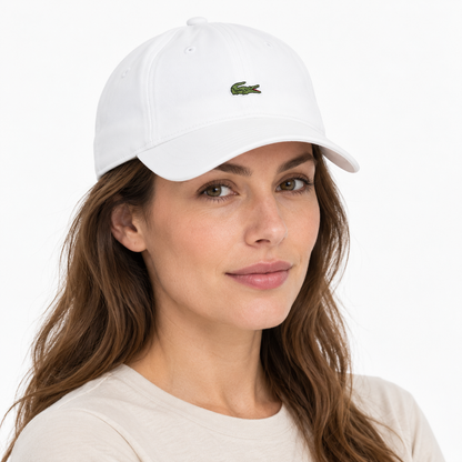 LC Cotton Gabardine Cap — White — editorial model