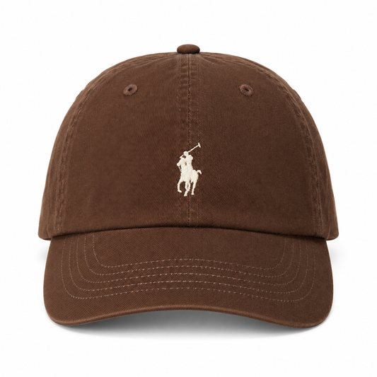 RL Cotton Twill Cap — Brown — hero front