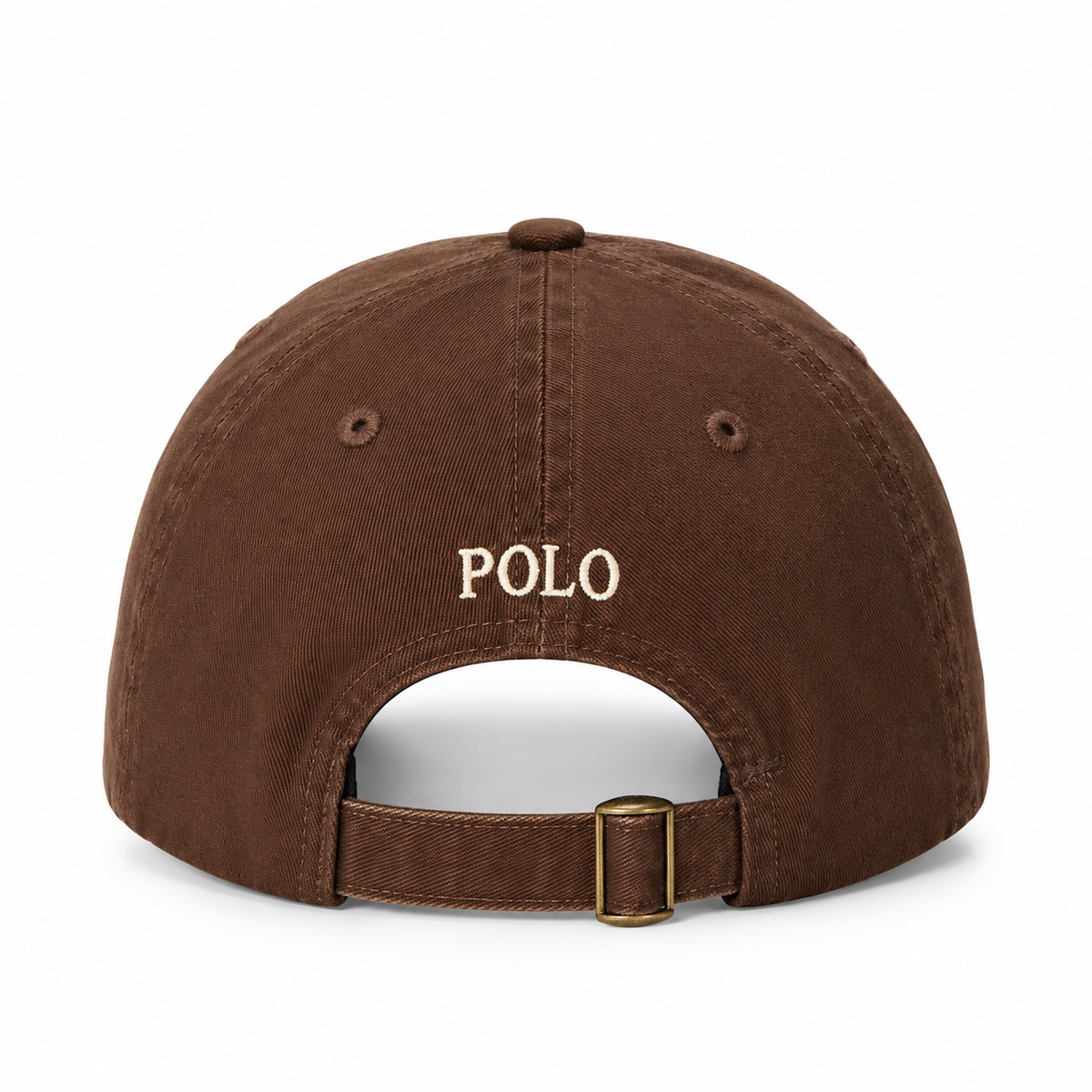 RL Cotton Twill Cap — Brown — rear product view