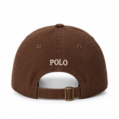 RL Cotton Twill Cap — Brown — rear product view