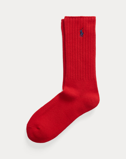 RL Cotton-Blend Crew Socks — Polo Red/Blue — colour